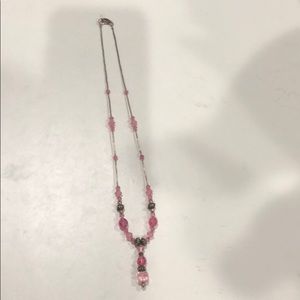 Pink crystal necklace